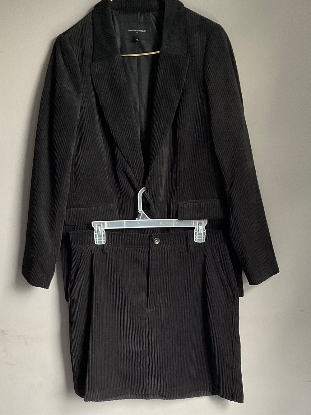 Banana Republic Black Corduroy Blazer with Matching Skirt